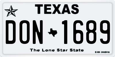 TX license plate DON1689