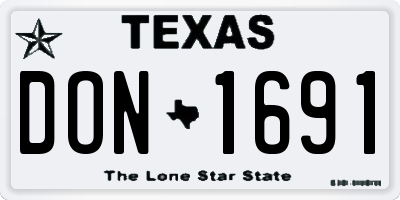 TX license plate DON1691