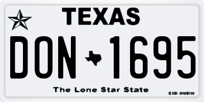 TX license plate DON1695