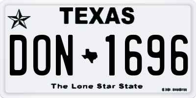 TX license plate DON1696