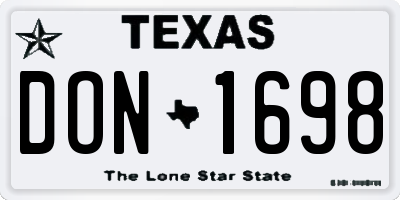 TX license plate DON1698