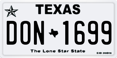 TX license plate DON1699