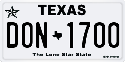 TX license plate DON1700