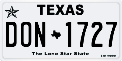 TX license plate DON1727