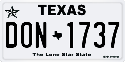 TX license plate DON1737