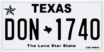 TX license plate DON1740