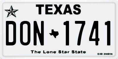 TX license plate DON1741
