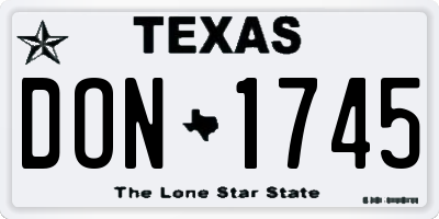 TX license plate DON1745