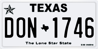 TX license plate DON1746