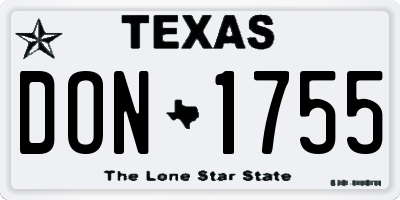 TX license plate DON1755
