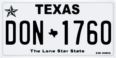TX license plate DON1760