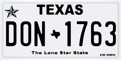 TX license plate DON1763