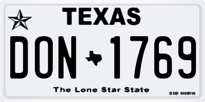 TX license plate DON1769