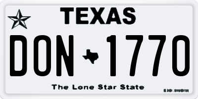 TX license plate DON1770