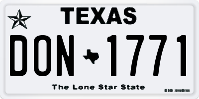 TX license plate DON1771