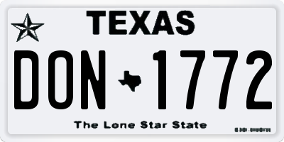 TX license plate DON1772