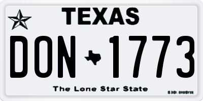 TX license plate DON1773
