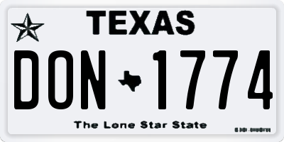 TX license plate DON1774