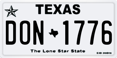 TX license plate DON1776
