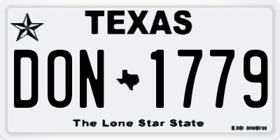 TX license plate DON1779