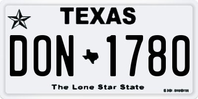 TX license plate DON1780