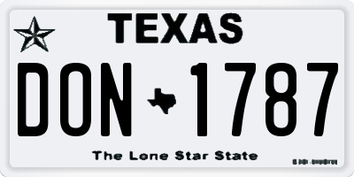 TX license plate DON1787