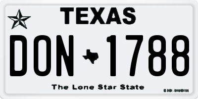 TX license plate DON1788