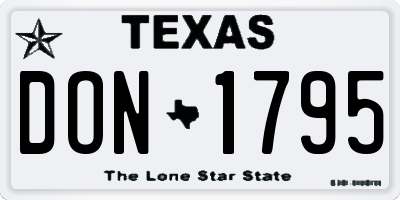 TX license plate DON1795