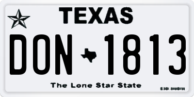 TX license plate DON1813
