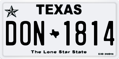 TX license plate DON1814