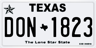 TX license plate DON1823
