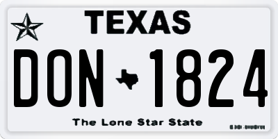 TX license plate DON1824