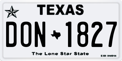 TX license plate DON1827