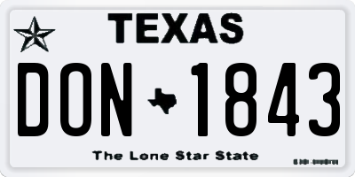 TX license plate DON1843