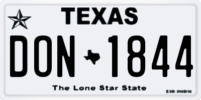 TX license plate DON1844