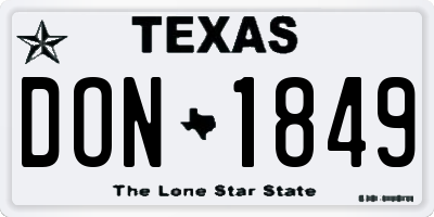 TX license plate DON1849