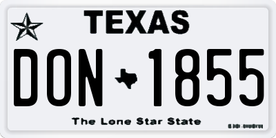 TX license plate DON1855
