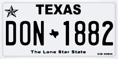TX license plate DON1882