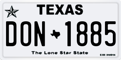 TX license plate DON1885