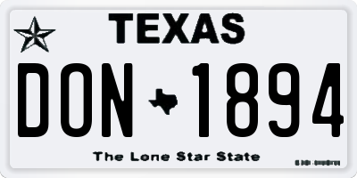 TX license plate DON1894