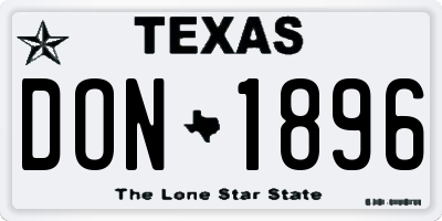 TX license plate DON1896