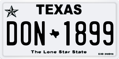 TX license plate DON1899