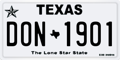 TX license plate DON1901