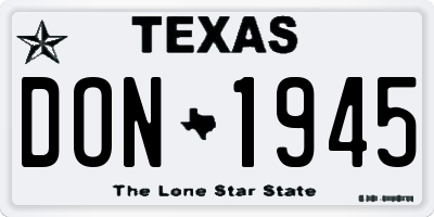 TX license plate DON1945