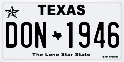 TX license plate DON1946