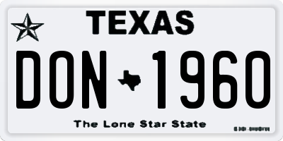 TX license plate DON1960