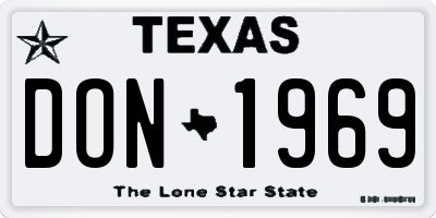 TX license plate DON1969