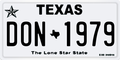 TX license plate DON1979