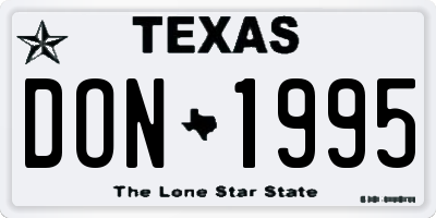 TX license plate DON1995