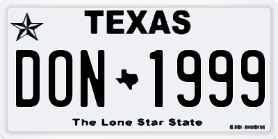 TX license plate DON1999